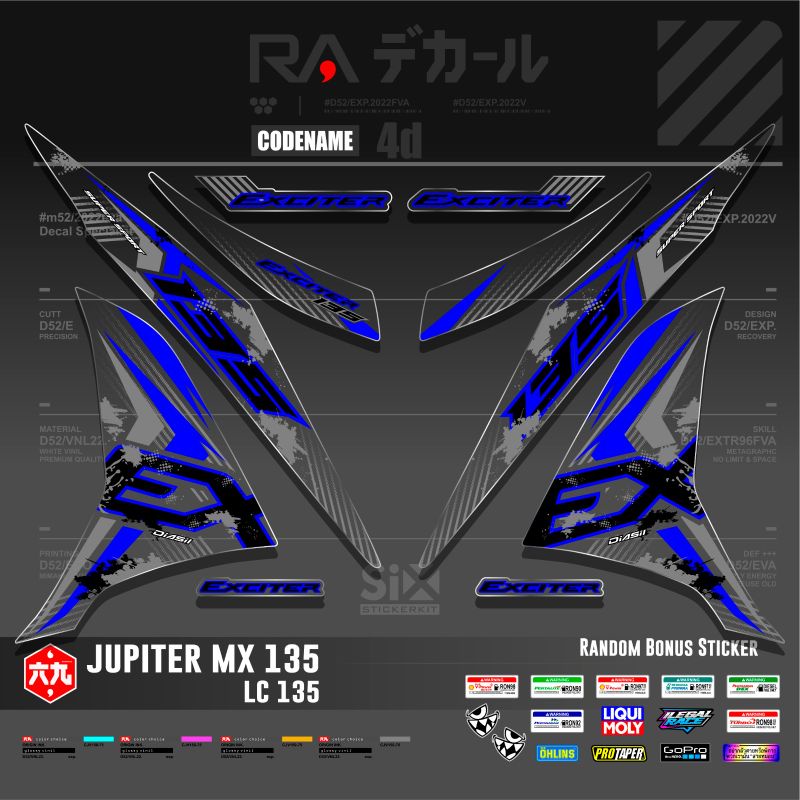 STRIPING TRANSPARAN JUPITER MX EXCITER 135/STICKER MOTOR MX 135 TRANSPARAN