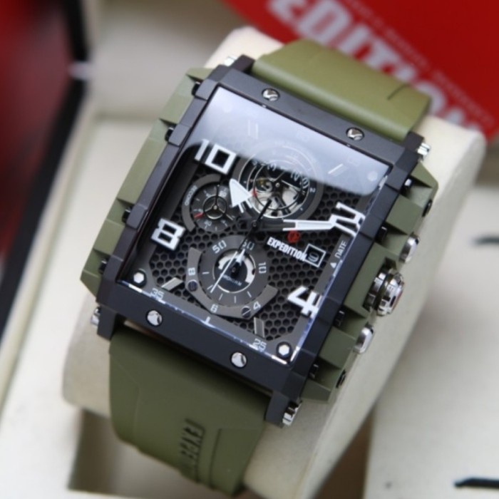 ✨Ready Jam Tangan Expedition Pria Original E6757 Green Black Limited