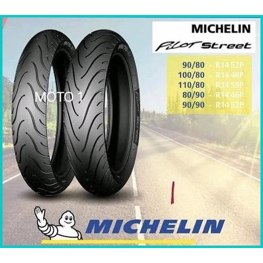 (PAKET PROMO) BAN MICHELIN 90/80-14 dan 120/70-14 PILOT STREET 20JV