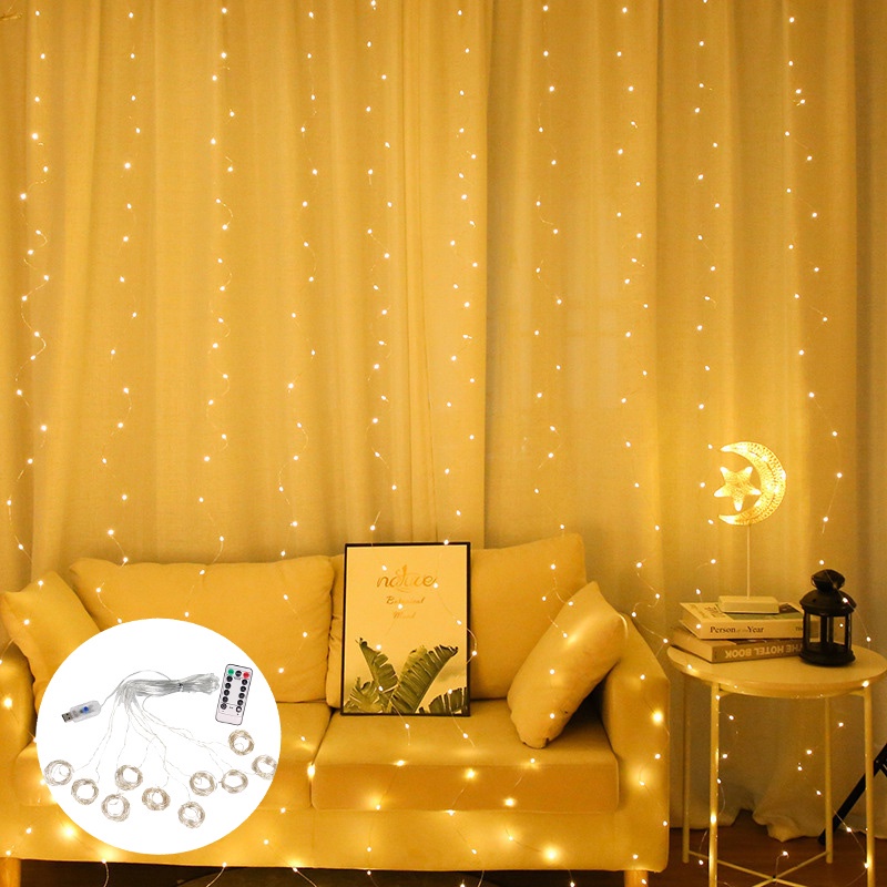 Lampu Tirai Panjang 3 X 3 Meter 300 Led Tumblr Light Lampu Natal Tirai Led Long Curtain Gorden