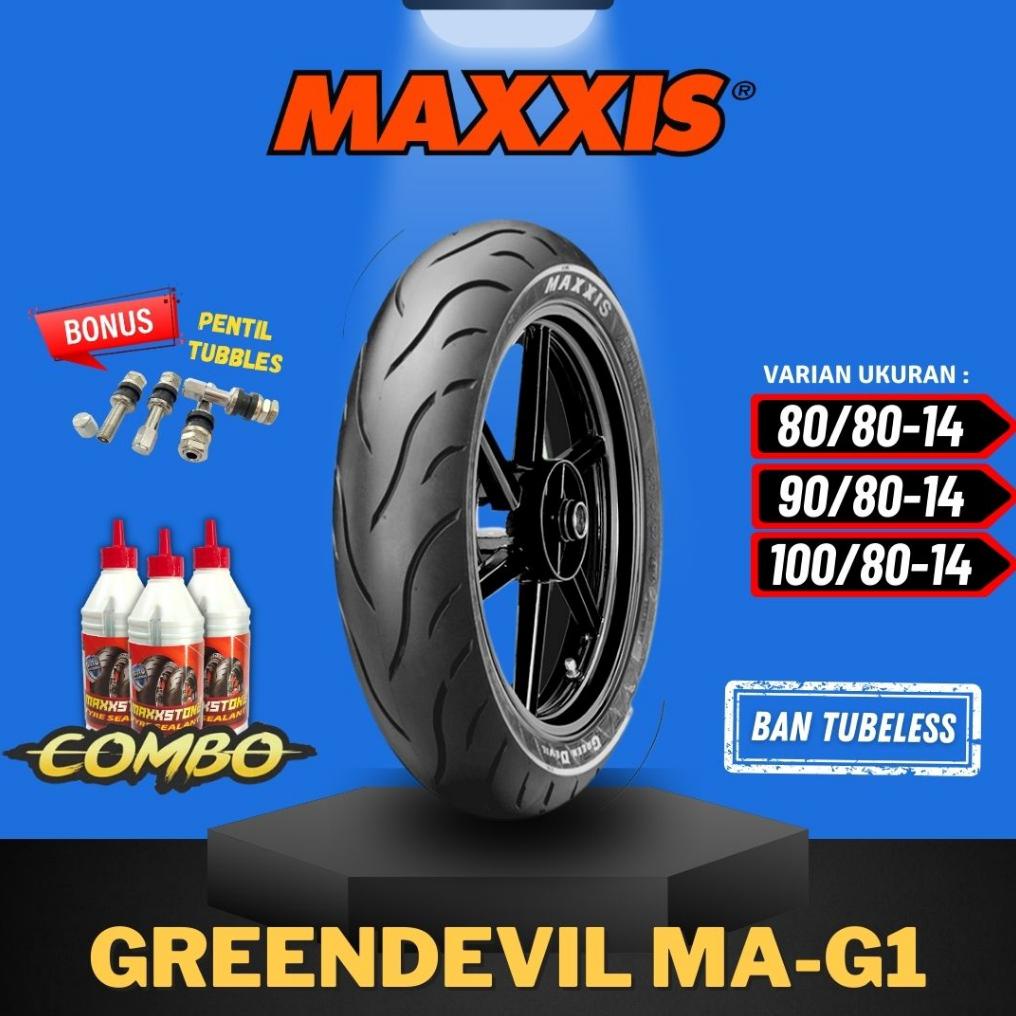 Sale [Ready Cod] (Produksi Terbaru) Ban Maxxis Green Devil - ( 80/80-14 / 90/80-14 / 100/80-14 ) Ban Tubeless / Ban Motor Matic / Ban Honda / Ban Matic / Spr 40 Tl / Spr 38 Tl / V22