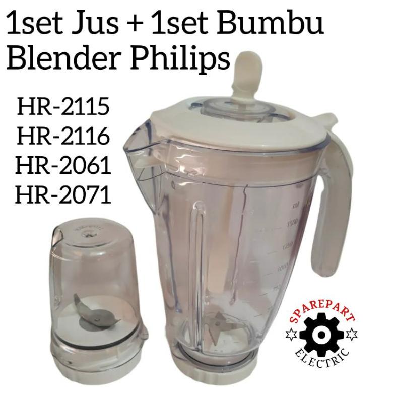 Praktis Promo Gelas Bumbu + Gelas Jus 1Set Untuk Blender Philips Hr 2115 2116 2061 2071
