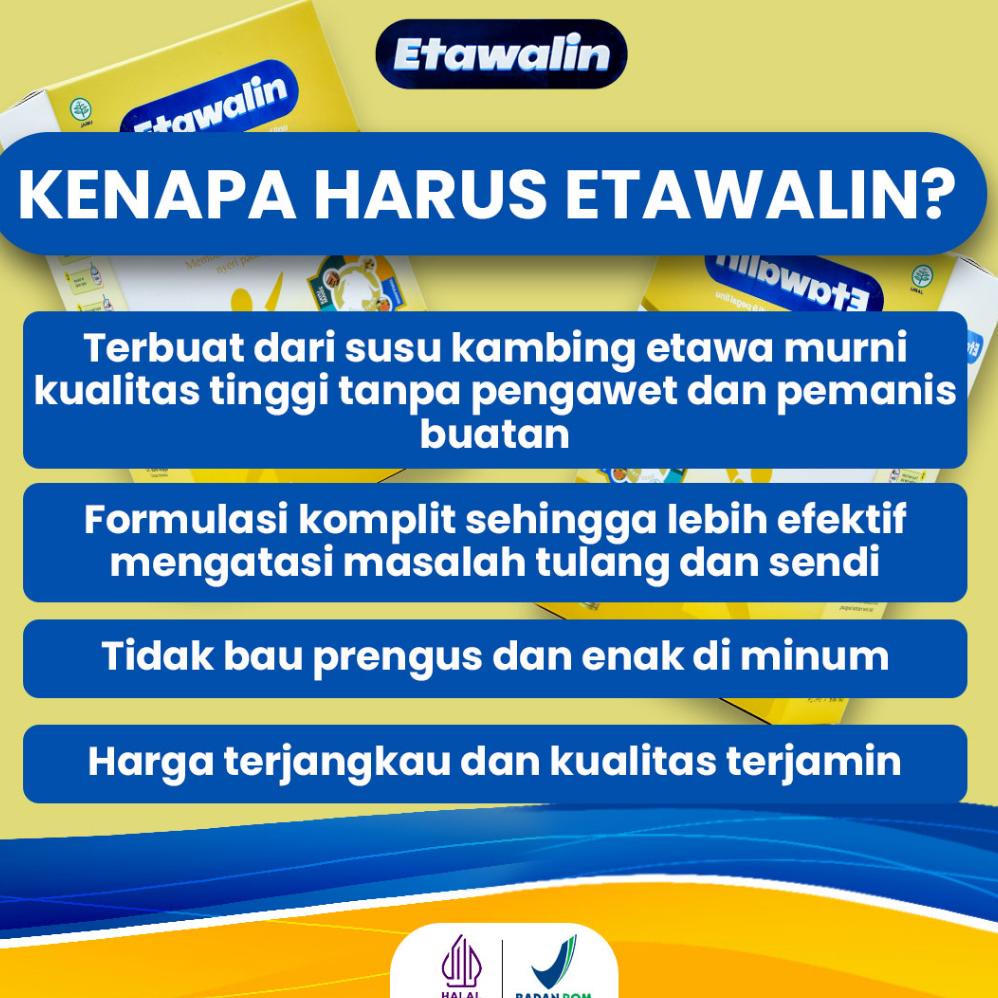 

Terbaik Etawalin Susu Kambing Kesehatan Tulang & Sendi Original Mampu Atasi Nyeri Sendi Pegal Linu Asam Urat !