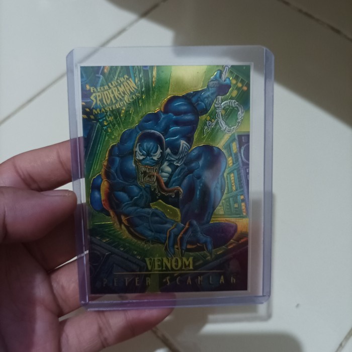 kartu marvel fleer ultra spider-man spiderman masterpieces venom 1/9 rerekeke85
