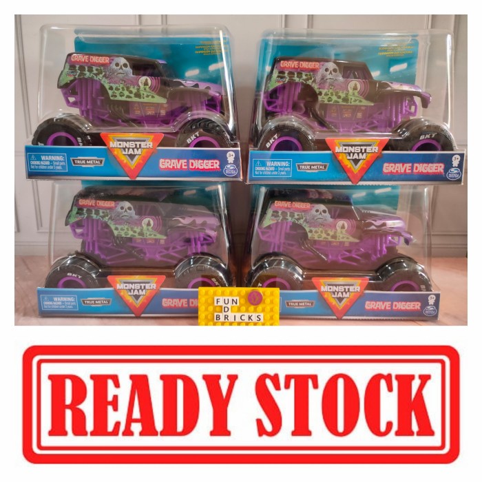 mainan mobil monster jam grave digger spin master 1/24