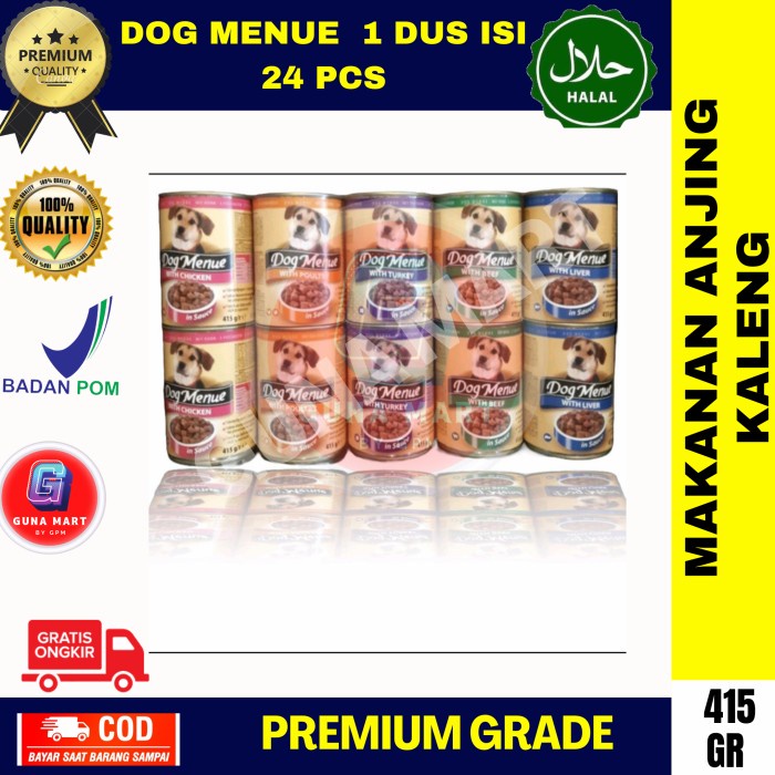 Buruan beli] Dog Menue Menu Makanan Anjing Kaleng Basah Wet Food 415 gr Dus