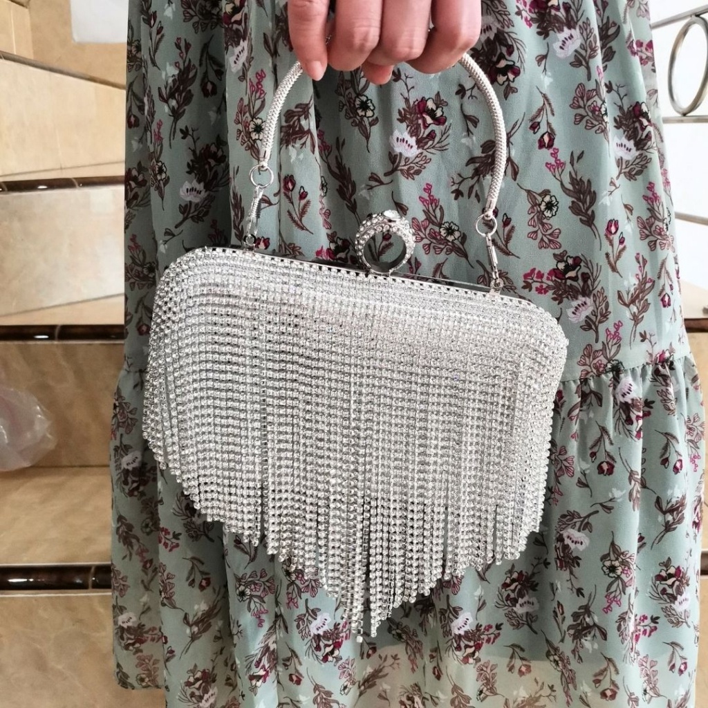 ICP TAS PESTA KONDANGAN WANITA T PREMIUM TERBARU CLUTCH DOMPET PESTA KRISTAL MEWAH ELEGAN UNTUK