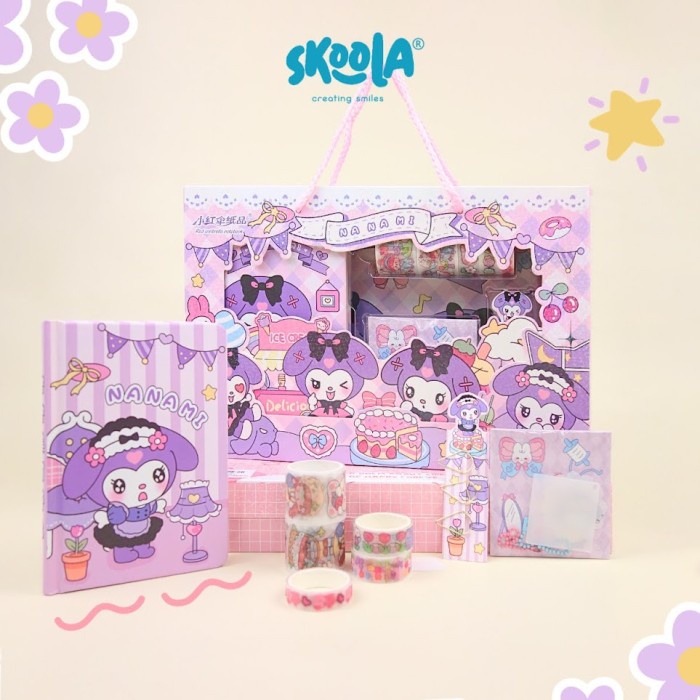 

SALE Skoola Stationery Sticker Set Notebook WashiTape Anak Perempuan Nanami Termurah