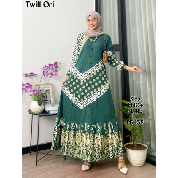 Gamis Twill Ori Cap Malaman Terbaru Tali Samping