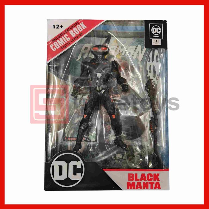 ✨Baru Mcfarlane Dc Direct Action Figure With Comic Aquaman Black Manta Diskon