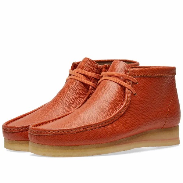 CLARKS WALLABEE BOOTS HORWEEN LEATHER (ORANGE) ORIGINAL ORIGINAL
