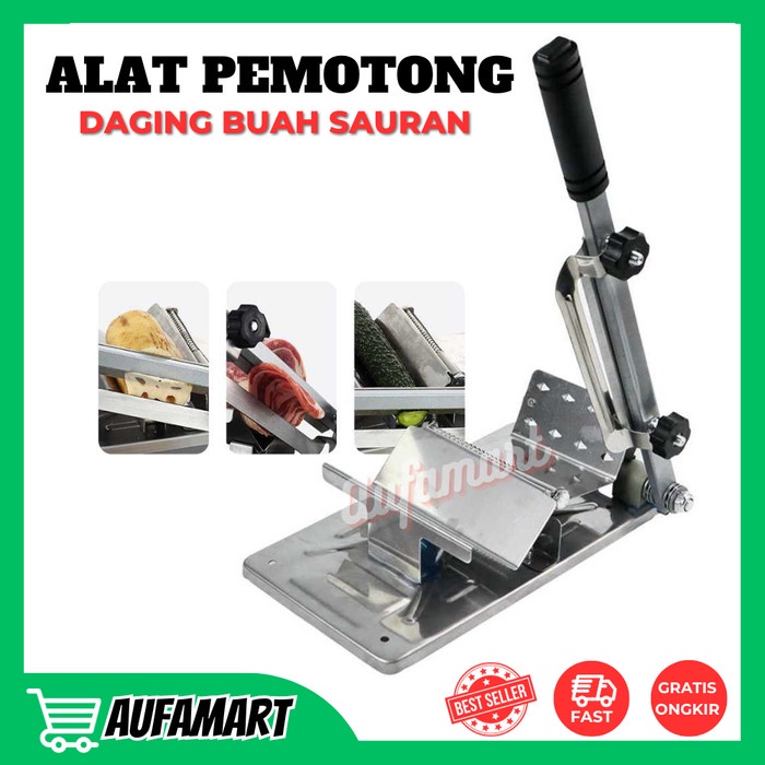 Pisau Alat Potong Iris Daging Keripik Tipis Slice Adjustable Manual