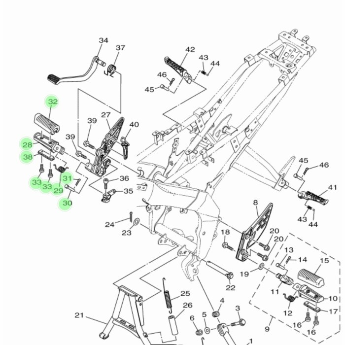 Asli Footstep Depan Kanan Set Yamaha Vixion R Original Hemat