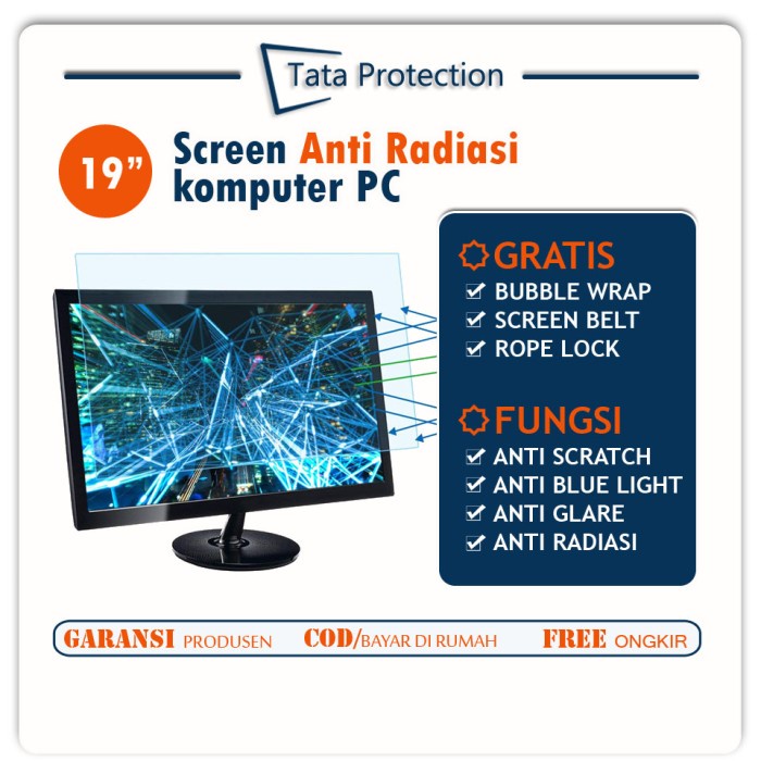 Bae Screen Anti Radiasi Layar Komputer Monitor Pc Glare Bluelight 19 Inch