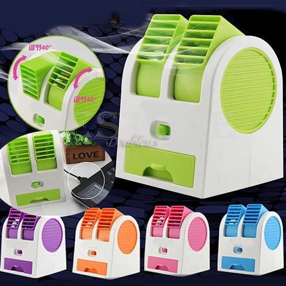 Diskon Ac Mini Portable Double Cooler Fan / Kipas Angin Aromaterapi Parfum
