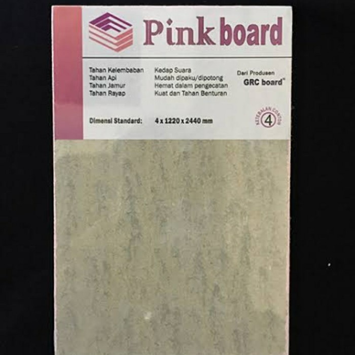 ___] GRC PINK Board 4MM X 1220 X 2440 / PAPAN SEMEN GRC