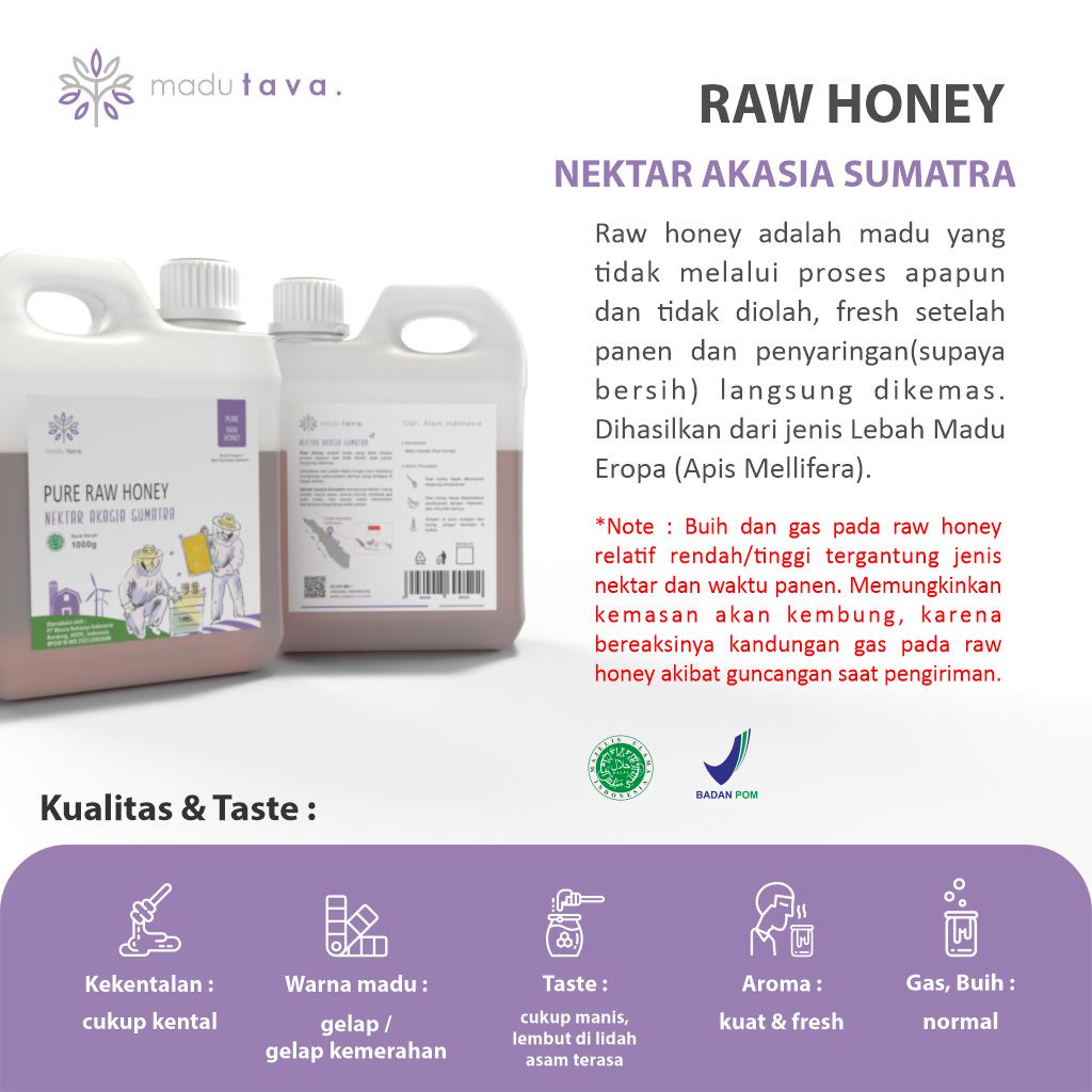 

Madu Murni 1Kg Tava Grade A Nektar Akasia Sumatra Ala Pure Natural Raw Honey