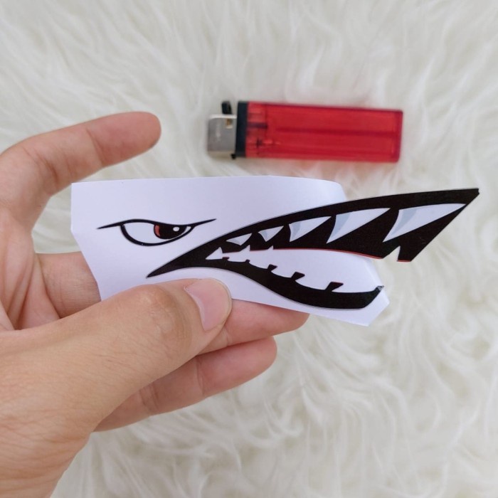 

Terlaris - Stiker Vinyl Karakter Mulut Hiu Shark Laptop Case HP Frame Sepeda Bike