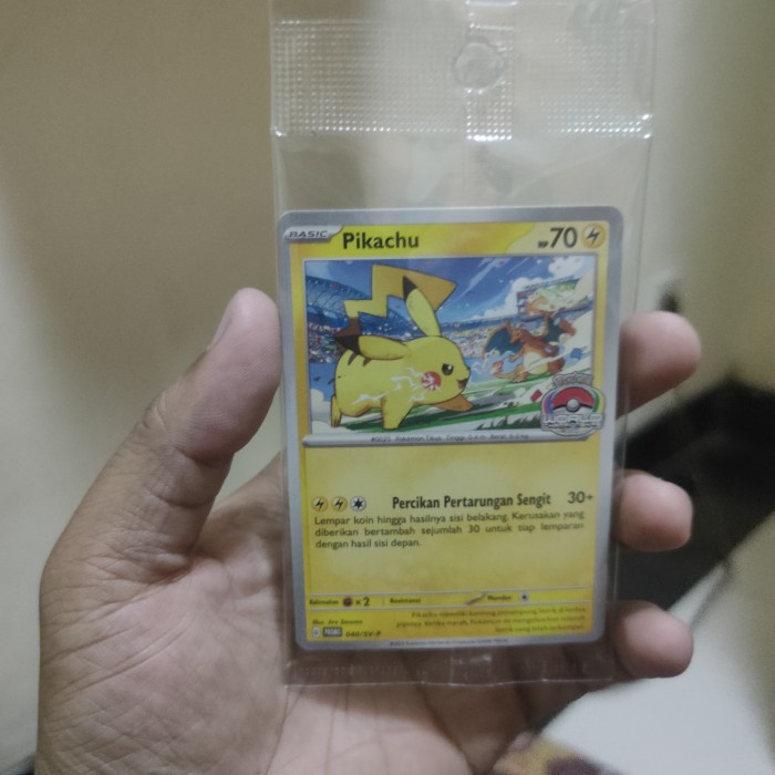 ✅COD Kartu Pokemon Pikachu Promo World Championship Indonesia Limited