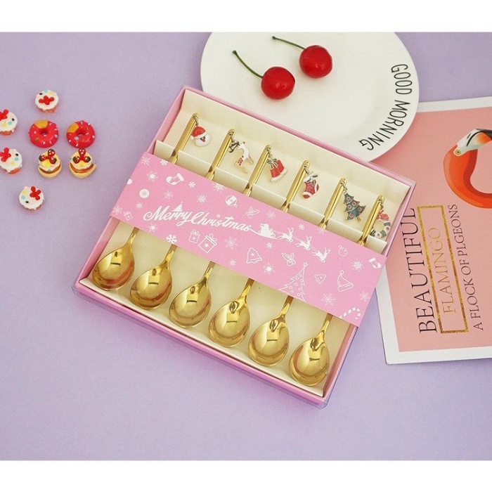 

DISKON MURAH Christmas gift set tea spoon set of 6 / hampers natal / kado natal BERRY30.JAYA