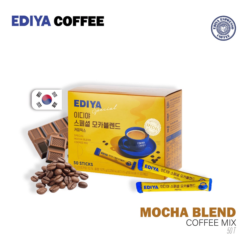 

Ediya Coffee Instan Special Mocha Blend Coffee X 1Box 50T - Kopi Kemasan Sachet Kopi Susu Full Cream