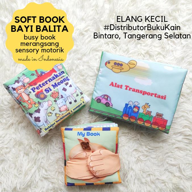 Buku kain Soft Book Mainan Edukasi motorik koordinasi batita busy book