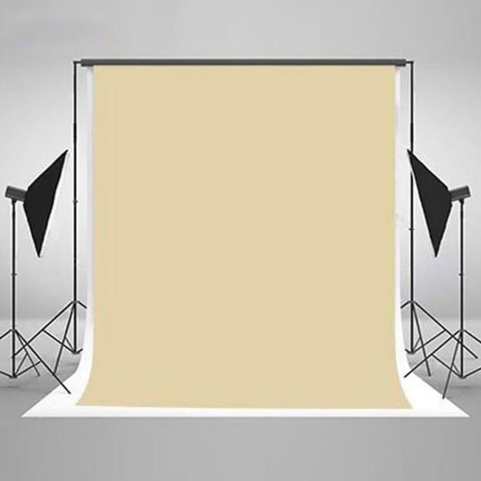 Efektif Kain Background Polos Coklat Krem 2.5X3Meter