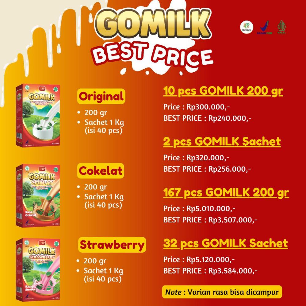 

Big Sale - Gomilk Susu Kambing Etawa Plus Herbal Daun Kelor, Mengkudu, dan Daun Salam ,,