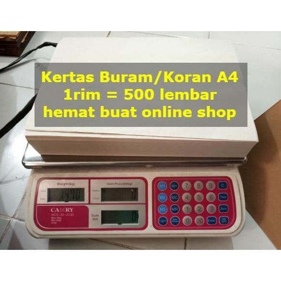 

Best! Kertas Buram Koran A4 1 rim 500 Lembar Polos .,