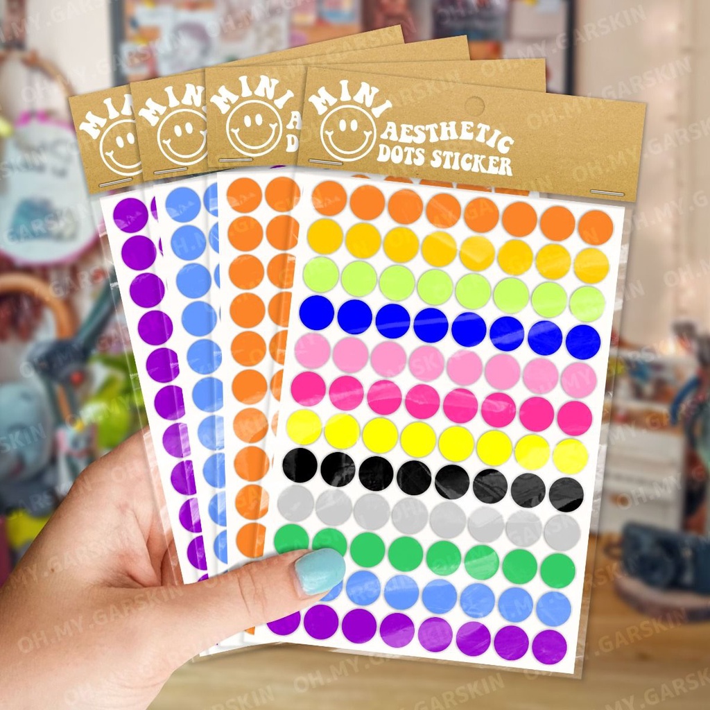 

Color Dot Stiker Bulat 1cm isi 96Pcs Lingkaran - Mini Stiker Label Scrapbooking