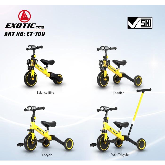 SEPEDA RODA TIGA BALANCE BIKE 4 IN 1 MUSIC EXOTIC ET-709 ET709 ET 709