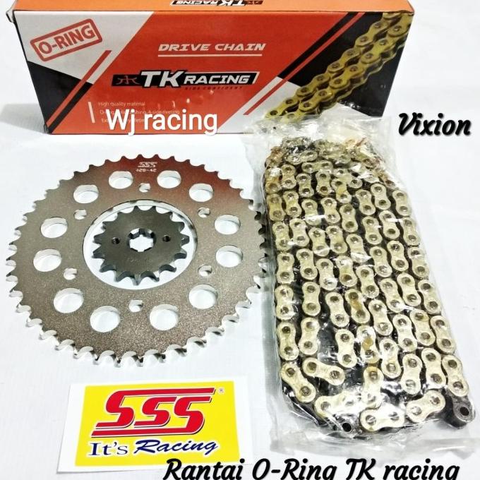 Gear Set Sss Vixion Old / New Vixion Rantai O-Ring Tk Racing 428Hpo