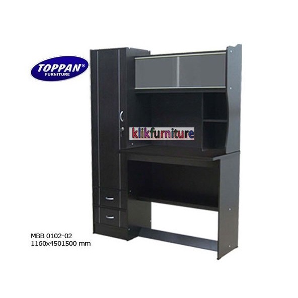 Mbb 0102-02 Toppan Meja Belajar Hitam Minimalis