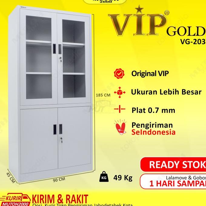 

Vip Gold Vg-203 Lemari Arsip Besi Pintu Kombinasi Swing Berkualitas