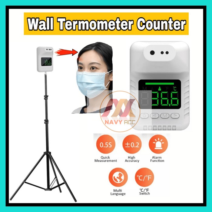 Termometer Dinding Infrared Counter Pengukur Suhu Badan Tempel K3X
