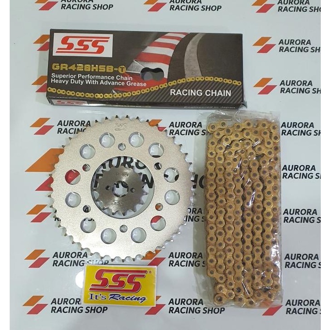 Gear Set Sss 428 Mx King - Vixion New + Rantai Sss Hsbt