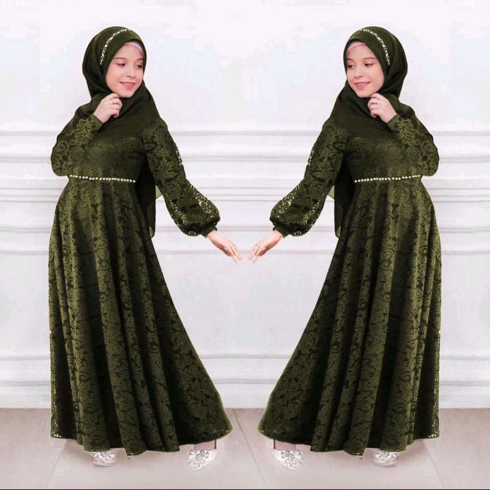 NOV3 dres brokat - baju anak 3-12tahun - dres terbaru TERLARIS