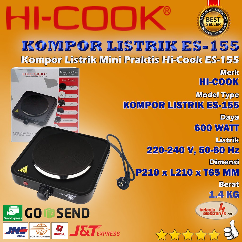 BAYAR DITEMPAT Kompor Listrik Mini Hi-Cook ES-155 /KOMPOR GAS/KOMPOR LISTRIK/KOMPOR BBQ
