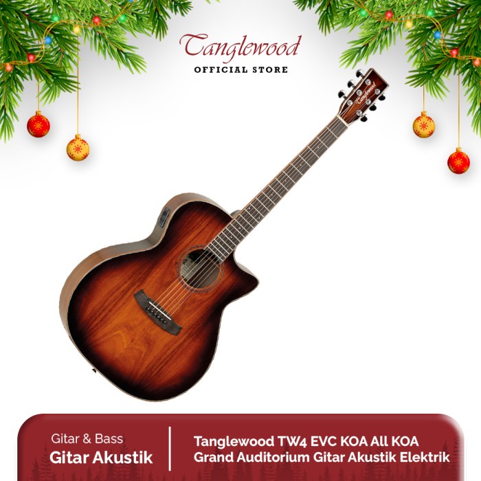 Tanglewood TW4 EVC KOA All KOA Grand Auditorium Gitar Akustik Elektrik