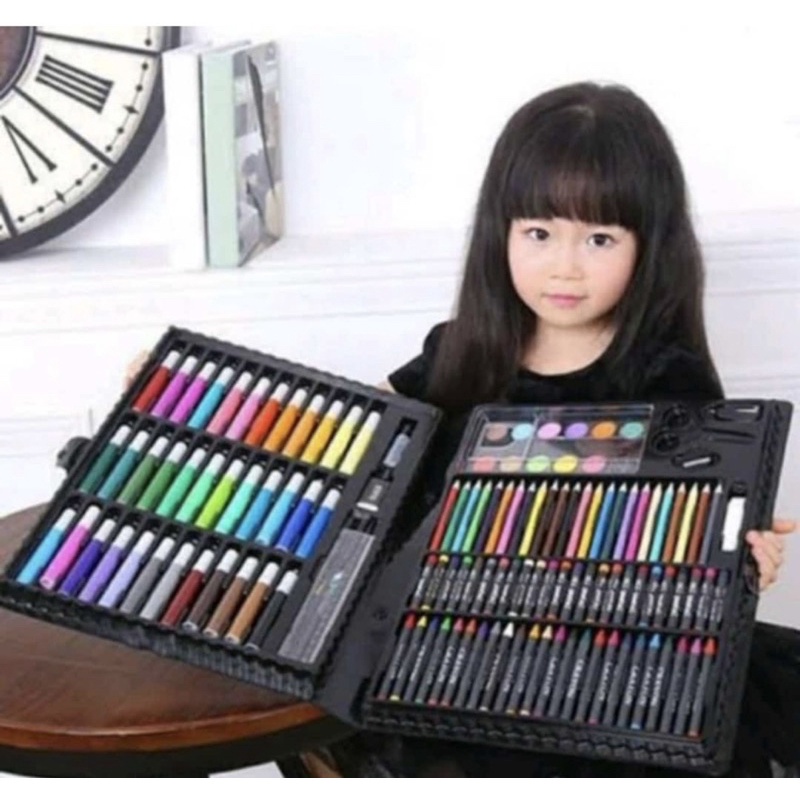 

Crayon Art Set 150 Pcs / Crayon Art Set / Cat Air Watercolor / Peralatan Gambar Lukis / Sil Warna 1