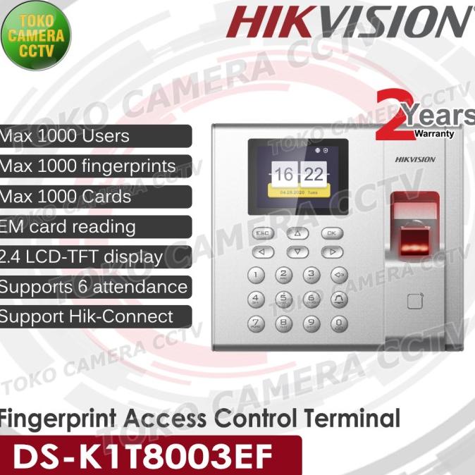 Hikvision Ds-K1T8003Ef Mesin Absen Fingerprint Access Control