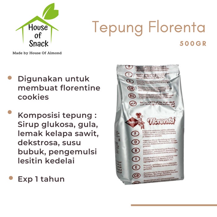 

Terlaris!! Tepung Florenta / Tepung Florentine Cookies 500g