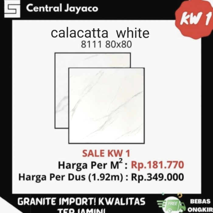 Granit / Granite Tile Microcrystal 80X80 White Statuario 8111
