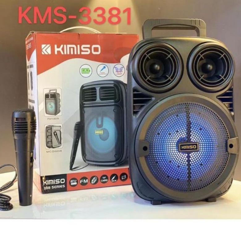 Kualitas No 1 COD SPEAKER WIRELESS BLUETOOTH PORTABLE 6'8 INCH KIMISO 3381 PLUS MIC KARAOKE X-BASS//