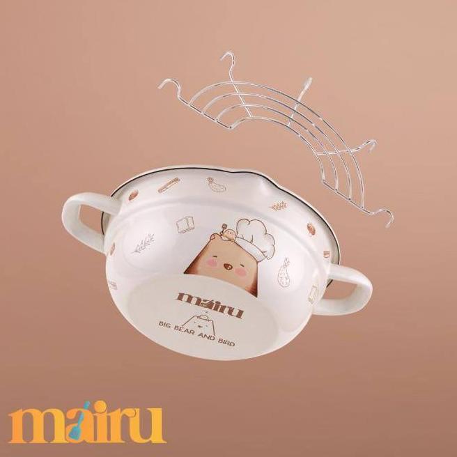 MAIRU X BIG BEAR & BIRD TEMPURA NABE PANCI PENGGORENGAN ENAMEL 20CM TIRASISI5