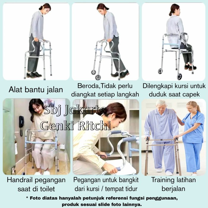 CN- Alat bantu jalan kursi ber roda walker rollator walker TerapiLansia