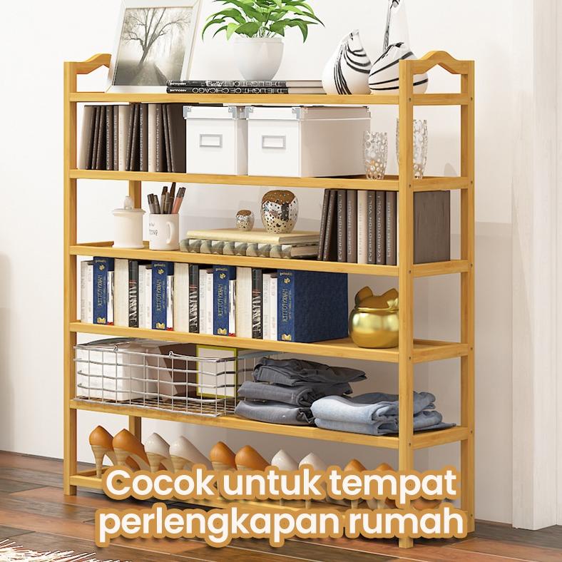 Starlight Rak Sepatu Susun Tempat Sepatu Sendal Lipat Minimalis Rak Kayu Serbaguna HRS205 Shopee