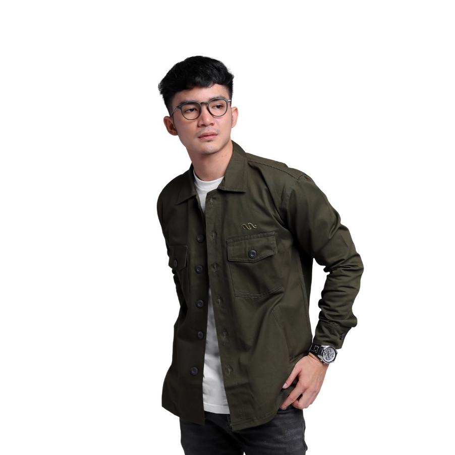 Jaket Pria Kece Abizz iNeat Zaku Trucker Jacket Army Green Outerwear
