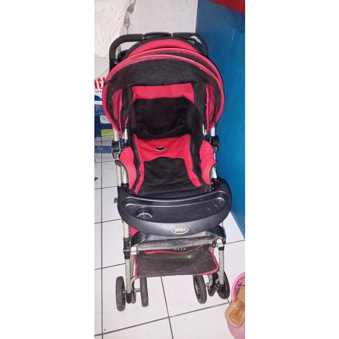 STROLLER PLIKO PARIS/ PK 399/ MERAH/ PRELOVED/ SECOND FRANSISKADESMA