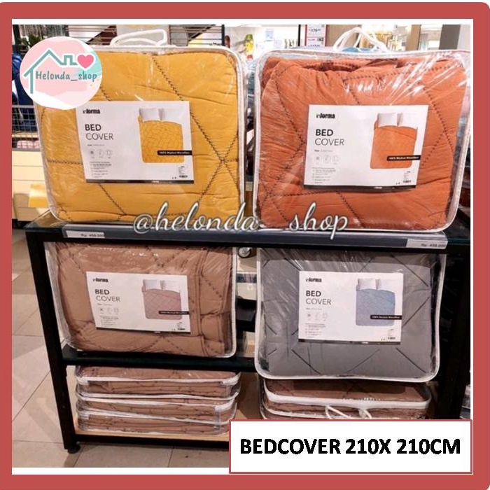 43. Bedcover Polos Motif Raku Fuwa Fuwa Informa / Bed Cover Selimut Polos Adem Lembut Double